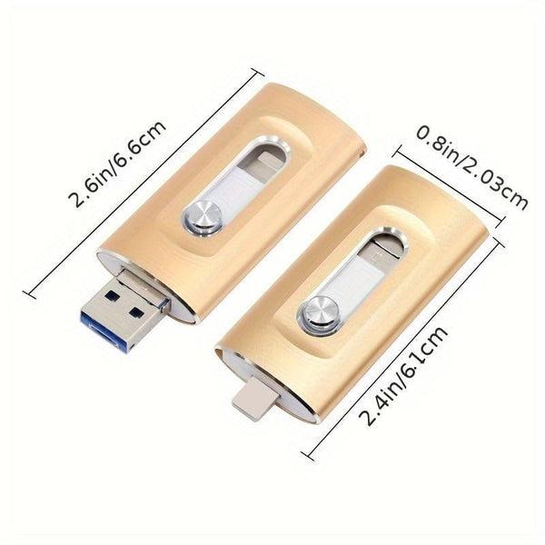 ⚡ Pen drive 3 en 1, almacenamiento USB 3.0 portátil de alta velocidad, pen drive OTG con adaptador tipo C gratuito para teléfonos/PCs Android y más dispositivos