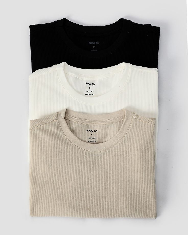 Kit con 3 Remeras Texturizadas Tejido Waffle Milano - Compra 1 y llévate 3