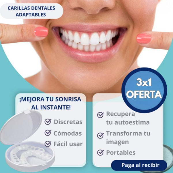 Denwhite®: Carillas Dentales Ajustables - Set 2 Pzs (Superior e inferior)